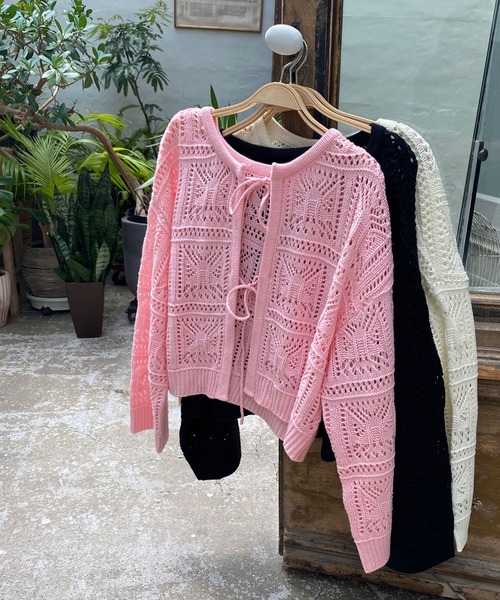 【美品】ルネ　ジップカーディガン　ジャケット　リボン　カメリア　ピンク　L 商品詳細ページ