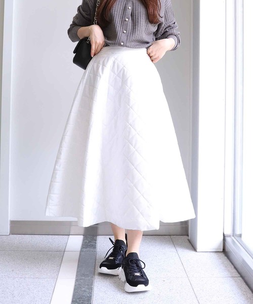 Jines（ジネス） スカート キルティングフレアースカート : ZOZOTOWN