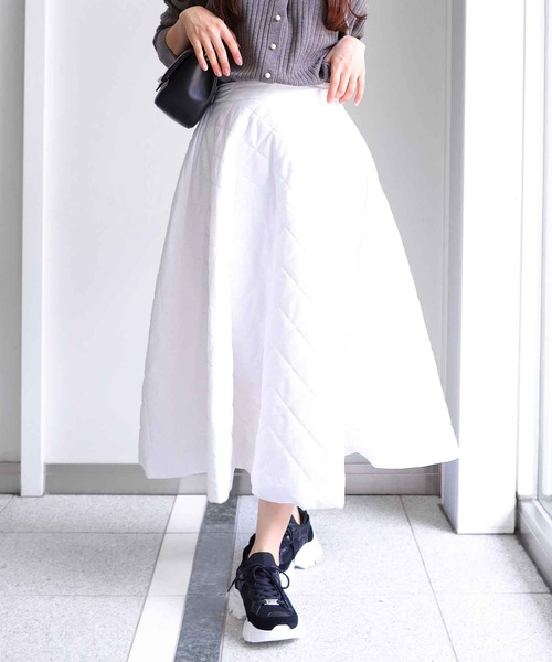 Jines（ジネス） スカート キルティングフレアースカート : ZOZOTOWN