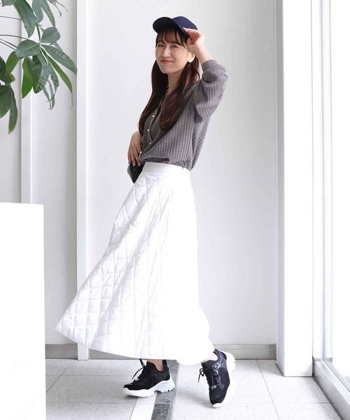 chataro エストネーション キルティングフレアスカート ホワイト キルティングフレアスカート｜INGNI(イング) 公式通販｜INGNI STORE