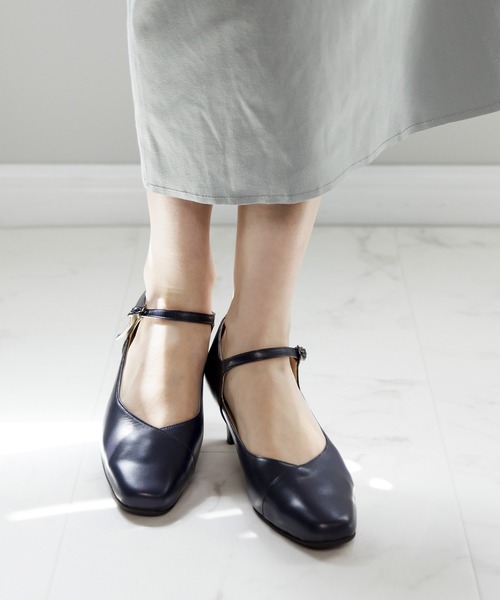 HIMIKO パンプス 「Made in Japan」「撥水」5cmヒールストラップ