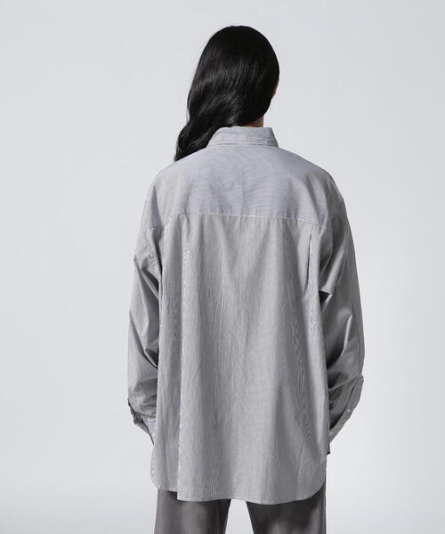 ブラウス シャツ WHITELAND/ホワイトランド/ストライプビッグシャツ レディース メンズ WHITELAND ブラウス シャツ WHITELAND/ホワイトランド