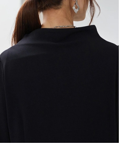 No one knows ワンピース 膨れジャガード Aライン ボトルネック ロング