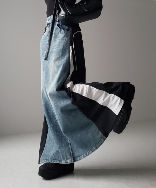 me+em select（ミームセレクト） デニムスカート 「 3color 」サイド
