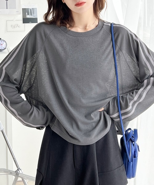 classicalelf tシャツ ゆるっとこなれトップス。袖ライン×無地