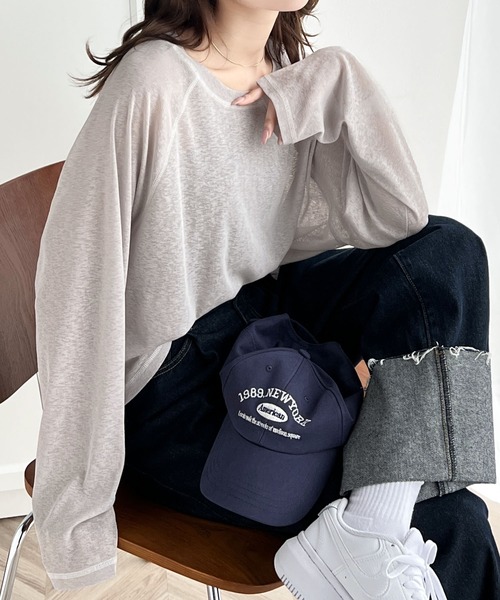tシャツ ゆるっとこなれトップス。袖ライン×無地アソートシアートップス レディース | classicalelf | 23