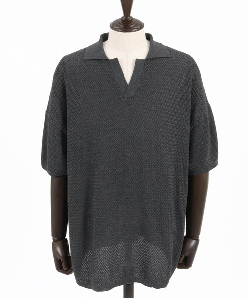 CAMBIO（カンビオ） ポロシャツ mhs2106- Basket Knit Skipper Polo