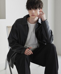 CTHY コート ジャケット 合成皮革オーバーサイズダブルジップ