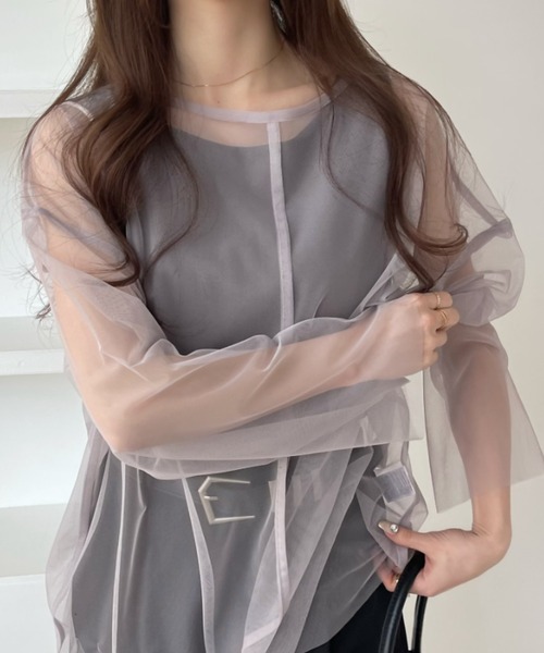 Ada. tシャツ メッシュ オーバーサイズ プルオーバー レディース