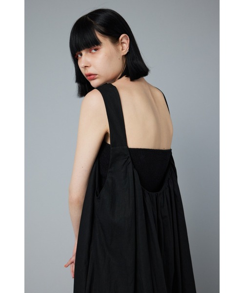 未使用品 MSGM　バックオープンフリルノースリーブワンピース　ドレス 美品 MSGM エムエスジーエム バックオープン フリルヘム