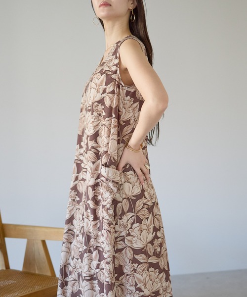 プリーツプリーズ　ワンピース　チュニック　総柄　花柄　ボタニカル柄　ノースリーブ PLEATS PLEASE ISSEY MIYAKE - プリーツプリーズ ワンピース