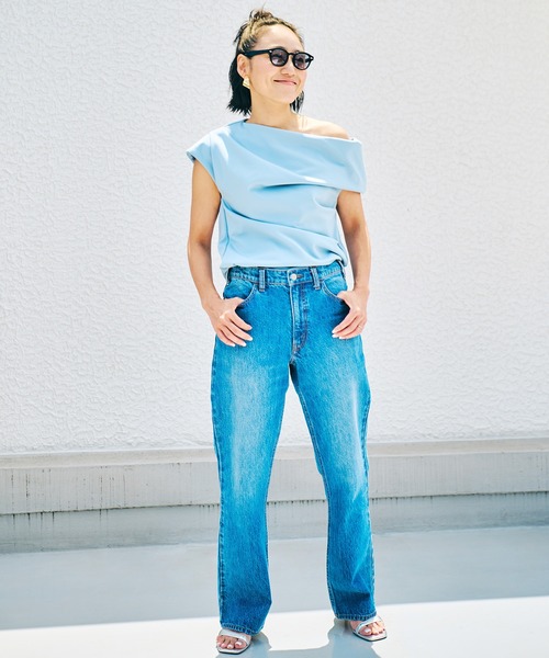 tシャツ 「A-GIRL'S×ROPE' BY AYA KANEKO」アシンメトリースウェットトップス「メディア掲載」 レディース ROPE' tシャツ 「A-GIRL'S×ROPE' BY AYA KANEKO」アシンメトリー