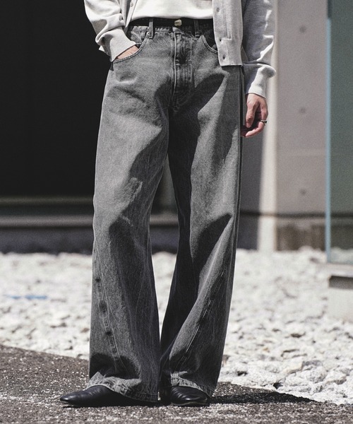 WYM LIDNM ジーンズ VINTAGE WASHED CURVED DENIM メンズ レディース