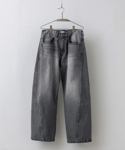 VINTAGE WASHED CURVED DENIM ライトインディゴブルー VINTAGE WASHED CURVED DENIM（デニムパンツ）｜WYM LIDNM