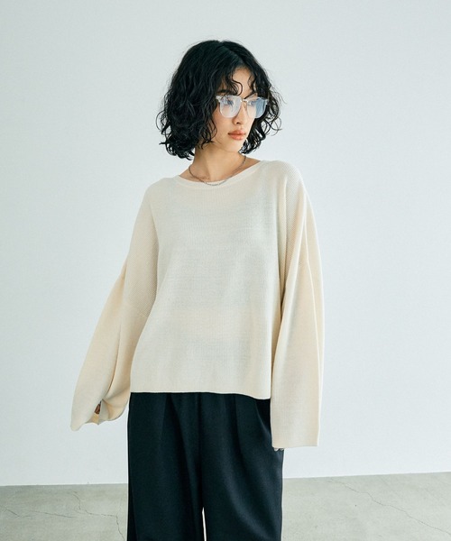 LEPSIM（レプシィム） ニット セーター 14ゲージワイドボートネック
