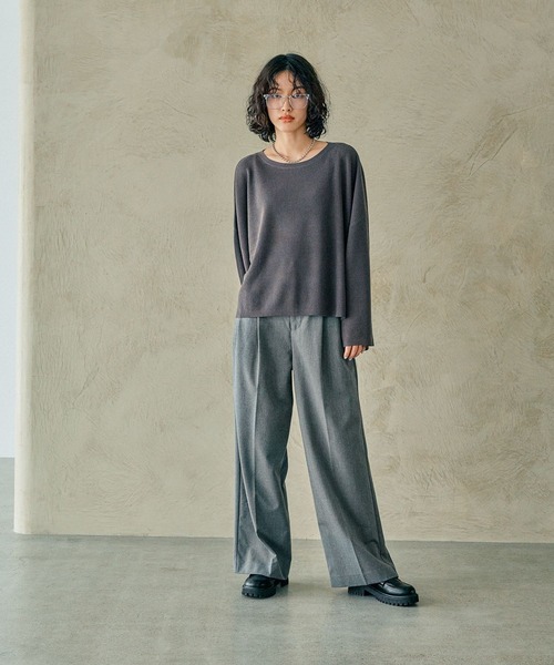 LEPSIM（レプシィム） ニット セーター 14ゲージワイドボートネック