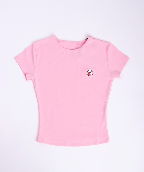tシャツ GRAF＆WU ゴースト刺繍 クロップド丈 スリムフィット 半袖Tシャツ レディース GRAF＆WU tシャツ ゴースト刺繍 クロップド丈 スリムフィット