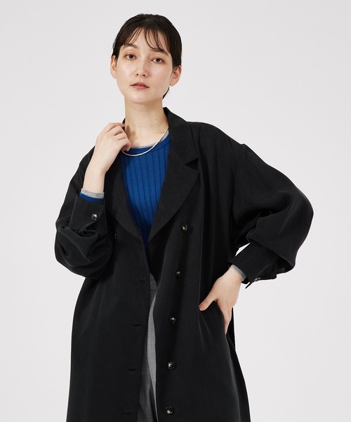 qualite（カリテ） トレンチコート コート フロントダブルベルテッド