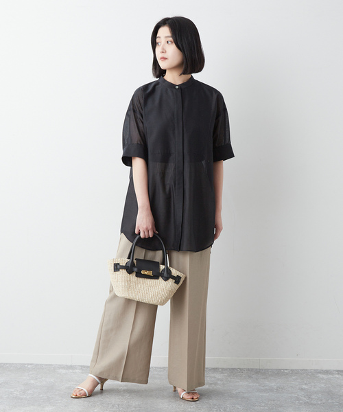 「JOURNAL STANDARD」 半袖ブラウス - ブラウン レディース journal standard L'essage 「journal L'essage」 半袖ブラウス