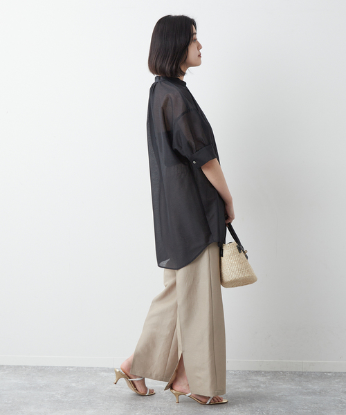 「JOURNAL STANDARD」 半袖ブラウス - ブラウン レディース journal standard L'essage 「journal L'essage」 半袖ブラウス