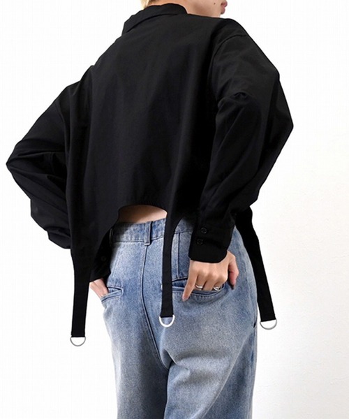 ブラウス シャツ ブロードガーターデザインブラウス レディース STYLEBLOCK ブラウス シャツ ブロードガーターデザインブラウス