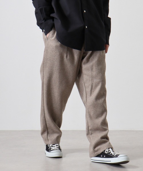 SUGGESTION パンツ Melton wide pants / メルトン ワイドパンツ unisex