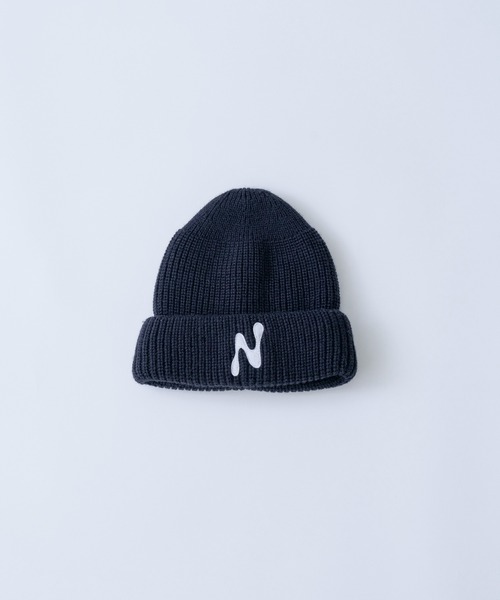 Nanmo. ニット帽 ニットキャップ ロゴニットキャップ メンズ
