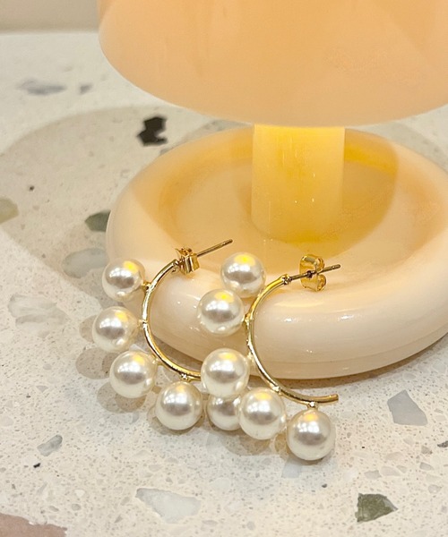 ciite' ピアス pearl hoop pierce (両耳用) レディース : ZOZOTOWN