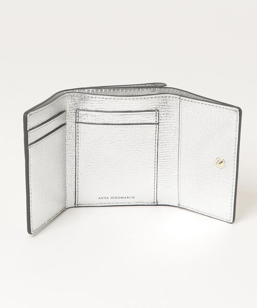 ANYA HINDMARCH 財布 Mini Trifold Eyes in Silver Metallic