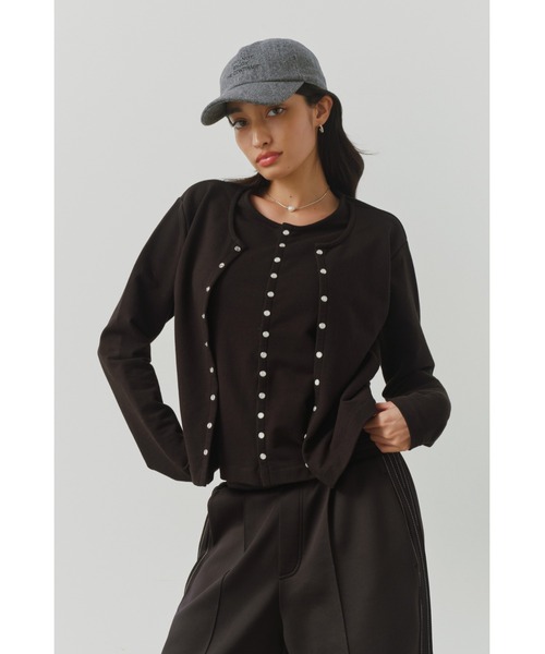 カーディガン Layered Snap Cardigan /レイヤードカーディガン レディース