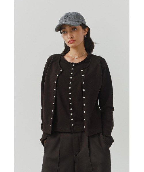 ALEXIA STAM（アリシアスタン） カーディガン Layered Snap Cardigan