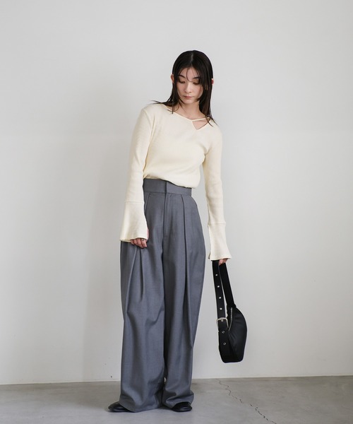 select MOCA（セレクトモカ） tシャツ デザインネックリブトップス