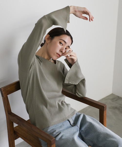 select MOCA（セレクトモカ） tシャツ デザインネックリブトップス