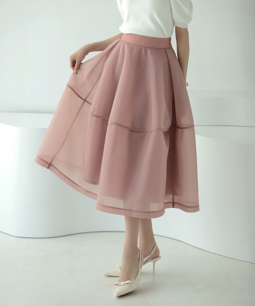 MERAKI スカート シアーボリュームフレアスカート : ZOZOTOWN Yahoo!店