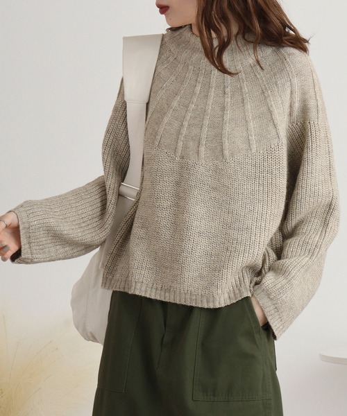 ニット セーター BRODIAEA アルパカ混　ラメ使い求心編みニット レディース ニット セーター BRODIAEA アルパカ混 ラメ使い求心編みニット