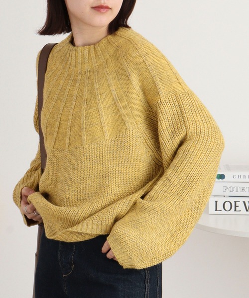 ニット セーター BRODIAEA アルパカ混　ラメ使い求心編みニット レディース ニット セーター BRODIAEA アルパカ混 ラメ使い求心編みニット
