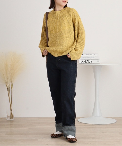 ニット セーター BRODIAEA アルパカ混　ラメ使い求心編みニット レディース ニット セーター BRODIAEA アルパカ混 ラメ使い求心編みニット