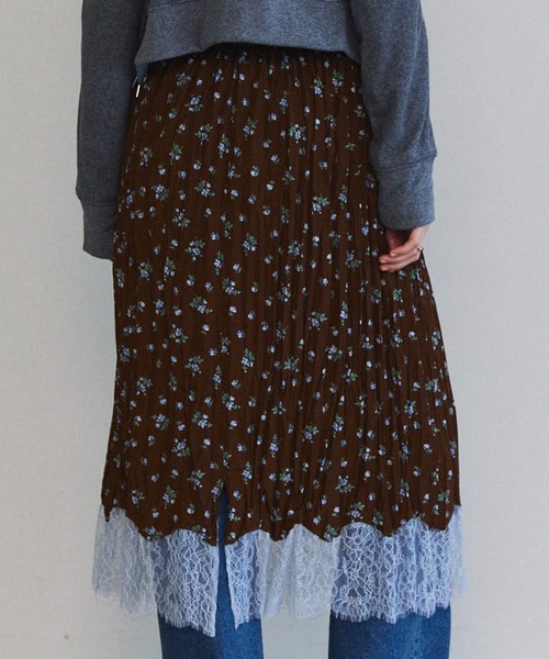MAISON SPECIAL スカート Small Floral Pattern Washer Process