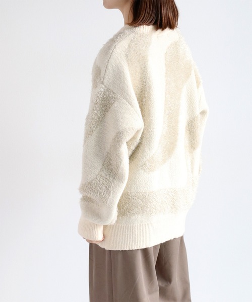 ニット セーター ラメフェザージャガードニット レディース cepo ニット セーター ラメフェザージャガードニット レディース