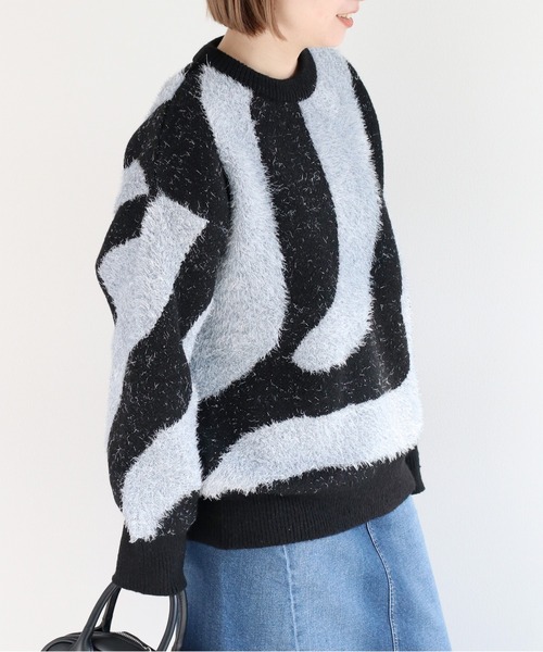 ニット セーター ラメフェザージャガードニット レディース cepo ニット セーター ラメフェザージャガードニット レディース