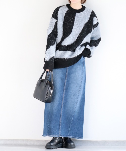 ニット セーター ラメフェザージャガードニット レディース cepo ニット セーター ラメフェザージャガードニット レディース