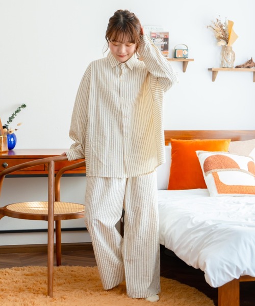 eLur（エラー） パンツ 「eLur」ストライプパンツ(パジャマ