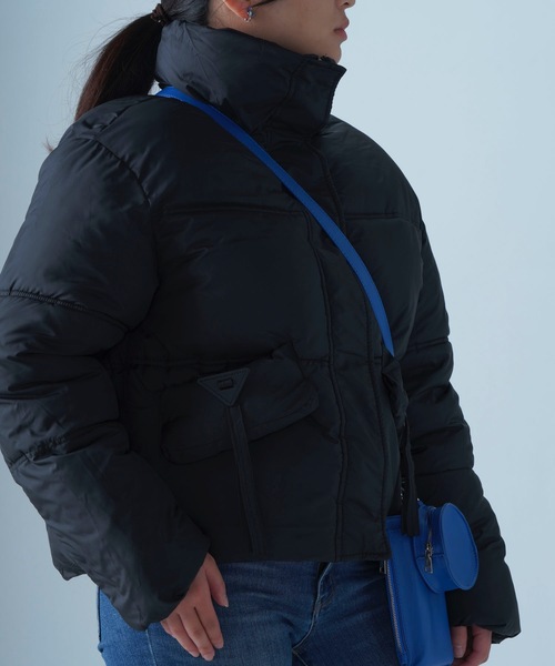 roomy ブルゾン アウター スタンドポケットリボン中綿ブルソン