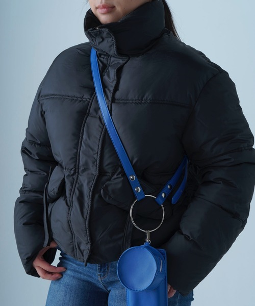 roomy ブルゾン アウター スタンドポケットリボン中綿ブルソン