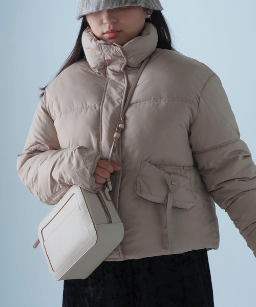 roomy ブルゾン アウター スタンドポケットリボン中綿ブルソン