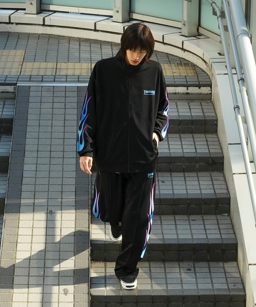 Thrasher スウェットパンツ ファイヤーフレーム S グレー THRASHER スウェットパンツ ジャージ 「THRASHER/スラッシャー