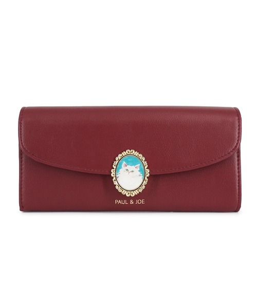 【2026年1月購入☆新品未使用】ポール＆ジョー★キャットブローチ長財布★赤 PAUL & JOE ACCESSOIRES（ポールアンドジョーアクセソワ） 財布 PAUL