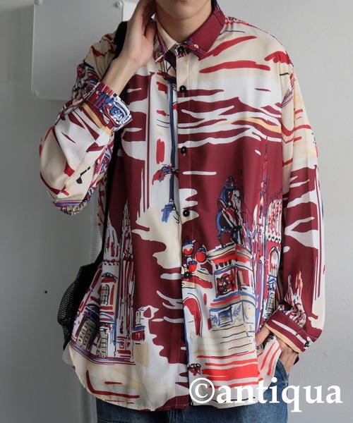 antiqua（アンティカ） ブラウス シャツ 街柄シャツ レディース メンズ
