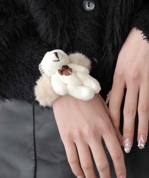 ROOP TOKYO シュシュ ふわふわ クマぬいぐるみ付 : ZOZOTOWN