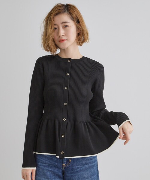 grove（グローブ） ニット セーター 前後2WAYペプラムカーディガン